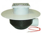 Wpust dachowy poziomy z kołnierzem PVC podgrzewany (10-30W/230V). Z kratką nierdzewną 148x148mm