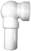  HL Hutterer & Lechner Przyłacze do WC DN100mm z PCV z nastawnym  przegubem kulowym 0 - 90°, uszczelką, białe.