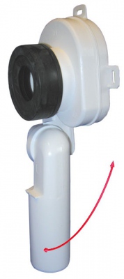 Syfon pisuarowy DN50 z nastawnym obrotowo króćcem odpływowym  do 90°